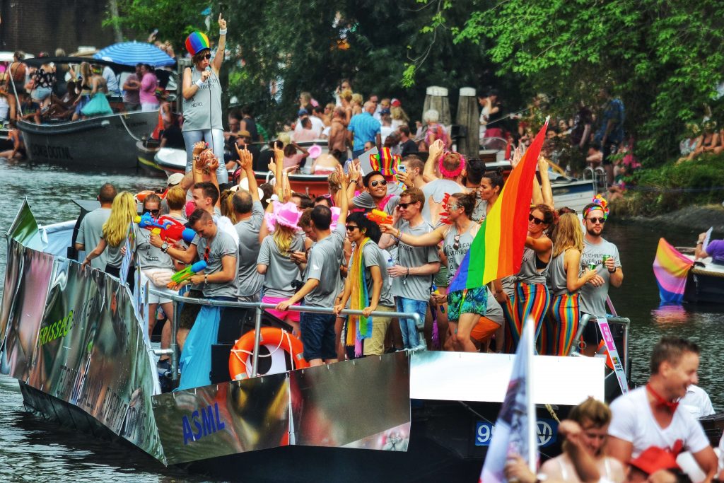 gay pride, boat, rainbow