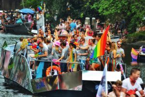 gay pride, boat, rainbow
